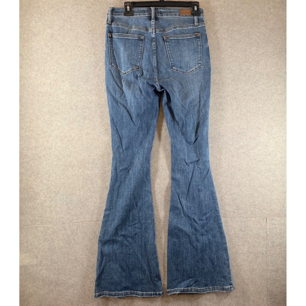 Judy Blue Flare Jeans 7/28 Distressed High Rise Blue Bell Bottom JB88480 - Picture 5 of 10